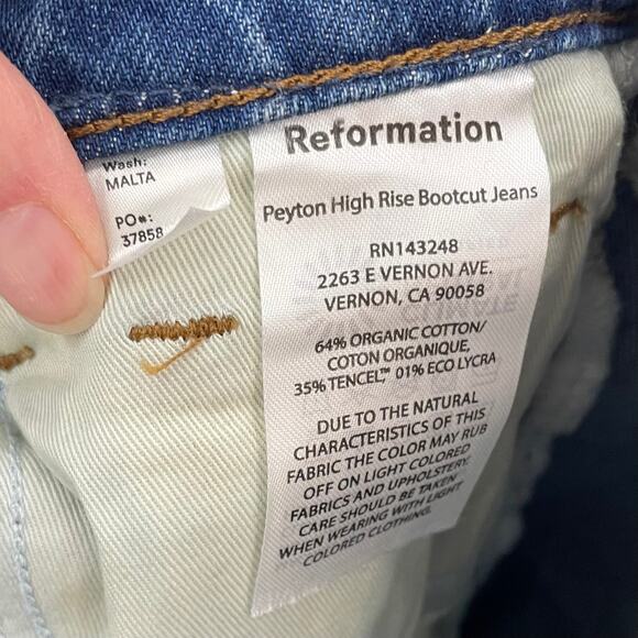 Reformation Jeans Peyton High Rise Bootcut Jeans Malta Wash 25 - Picture 8 of 10
